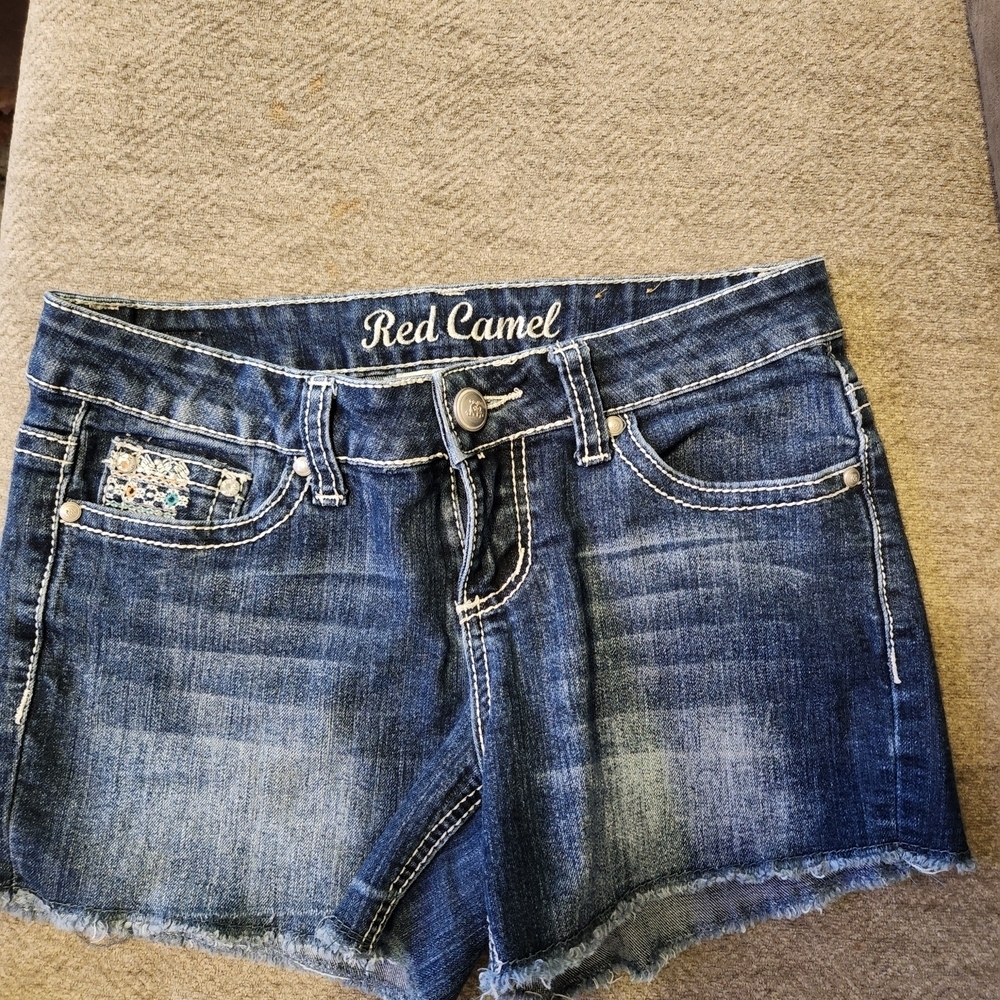 Red Camel Denim Shorts